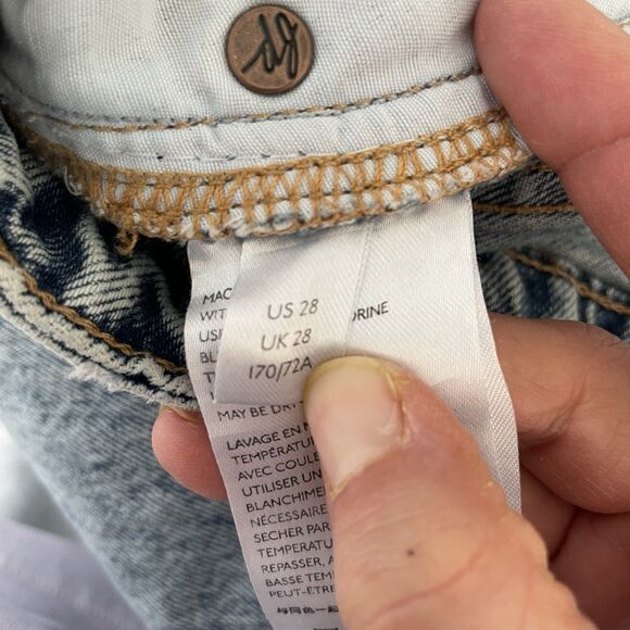 Free People We The Free Straight Leg Denim Jeans Blue Distressed Women's Size 28 - Picture 12 of 13